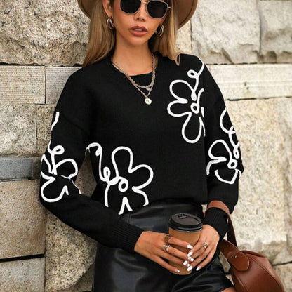 Damen Pullover mit Floralmuster aus Norvielle