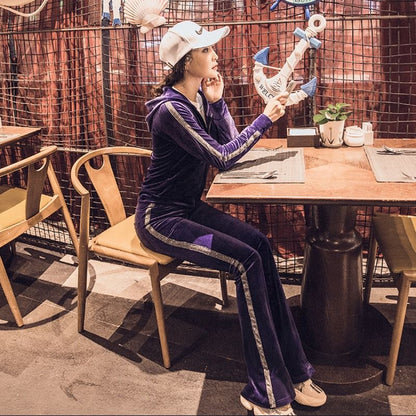 Damen Fleece-Loungewear-Set Glitzernd