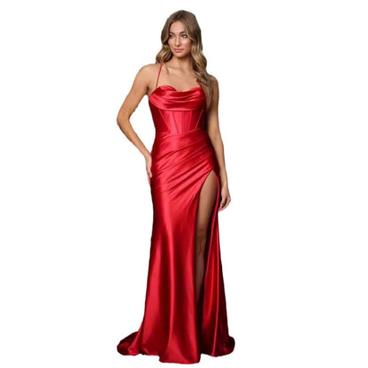 Damen Abendkleid Satin Elegant Norvielle