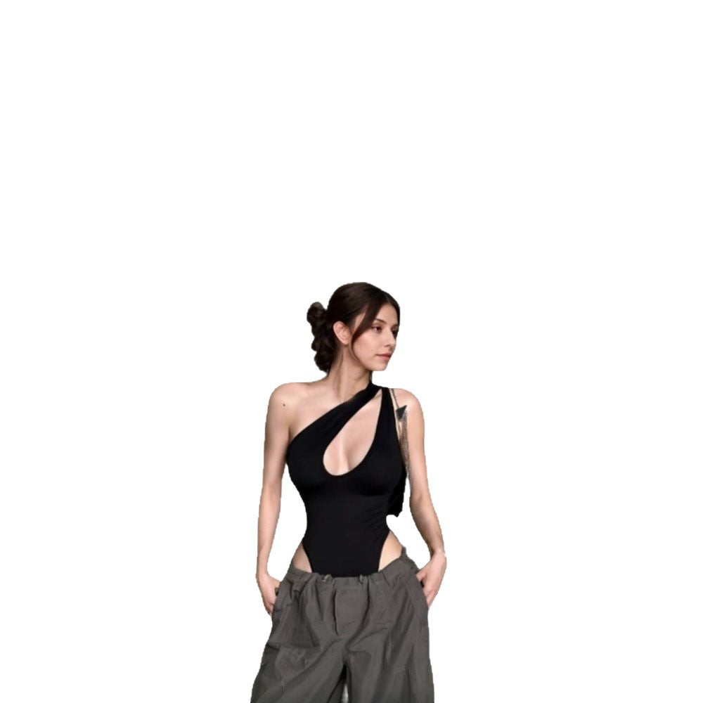 Damen Badeanzug Asymmetrisch Tiefes Dekolleté