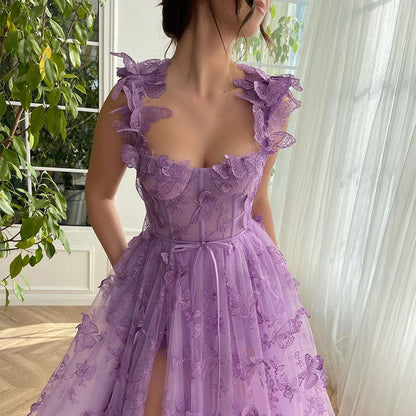Chic Damen Strandkleid mit Schlitz für Braut und Party