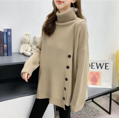 Damen Rollkragenpullover Knopfleiste Norvielle - Norvielle