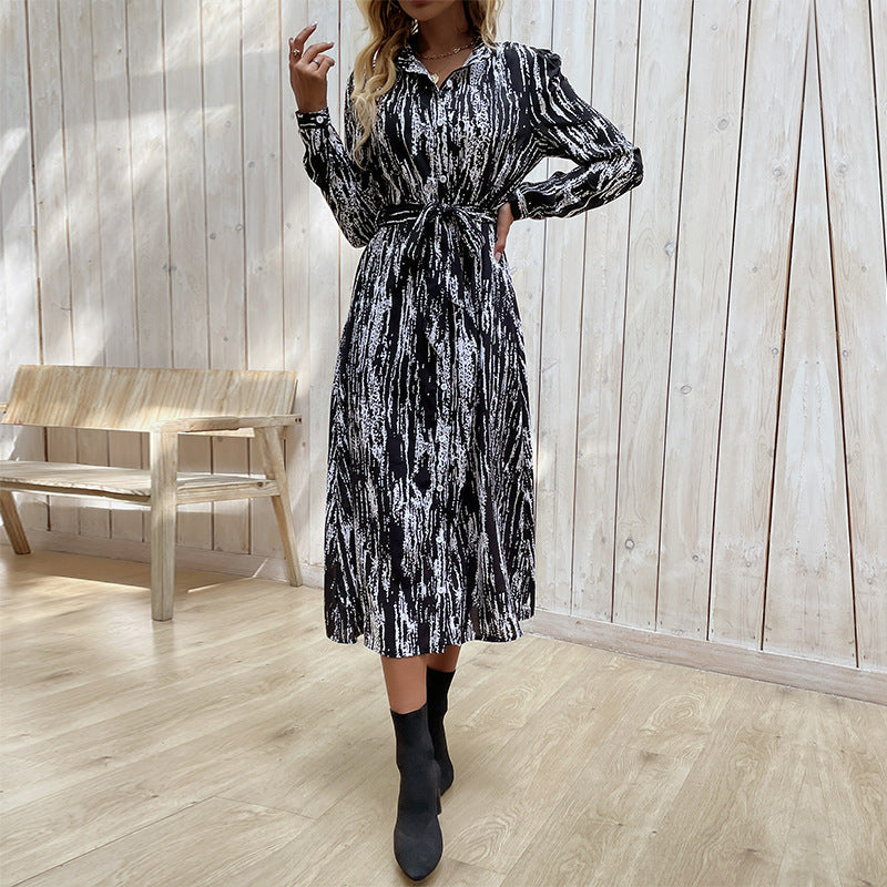 Damen Midikleid Grafisches Muster Norvielle