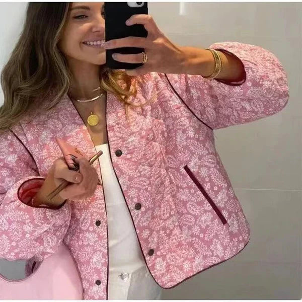 Damenjacke Rosa Gesteppt Patchwork