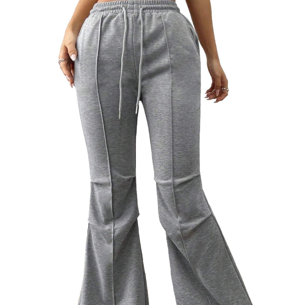Damen Jogginghose Elastischer Bund Ausgestellt Bein
