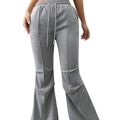 Damen Jogginghose Elastischer Bund Ausgestellt Bein