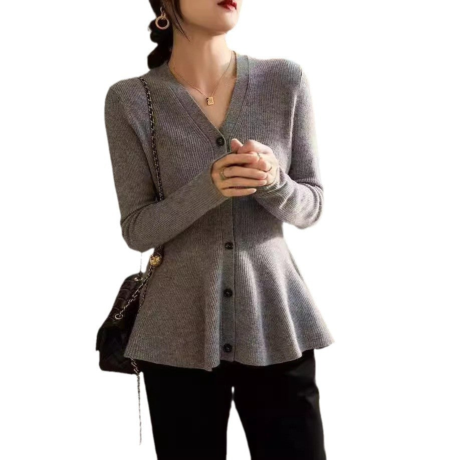 Damen Strickjacke Norvielle Feine Rippenstruktur