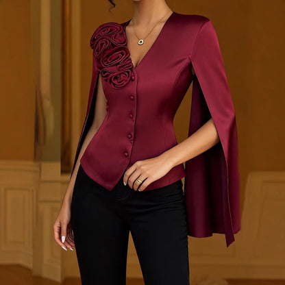 Damen Bluse Glanzstoff Norvielle - Norvielle