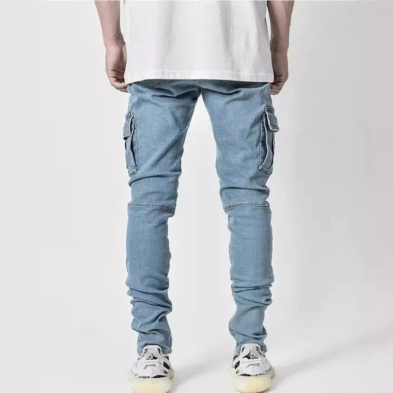 Herren Cargo Jeans Mehrfachtaschen Baumwolle