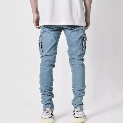 Herren Cargo Jeans Mehrfachtaschen Baumwolle