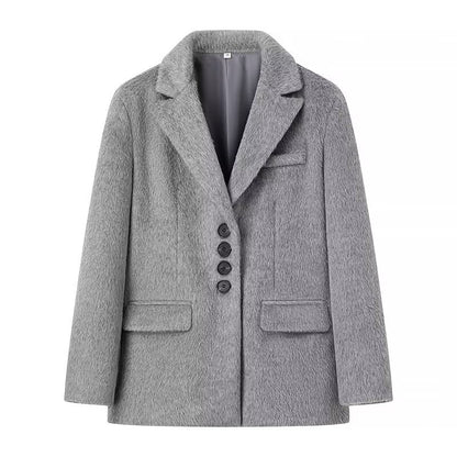 Damen Teddyblazer Elegante Knopfleiste Norvielle