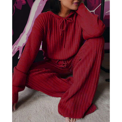 Damen Freizeitanzug Feines Rippdesign Lässiger Schnitt Norvielle