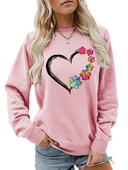 Damen Sweatshirt Pfotenherz-Design Norvielle