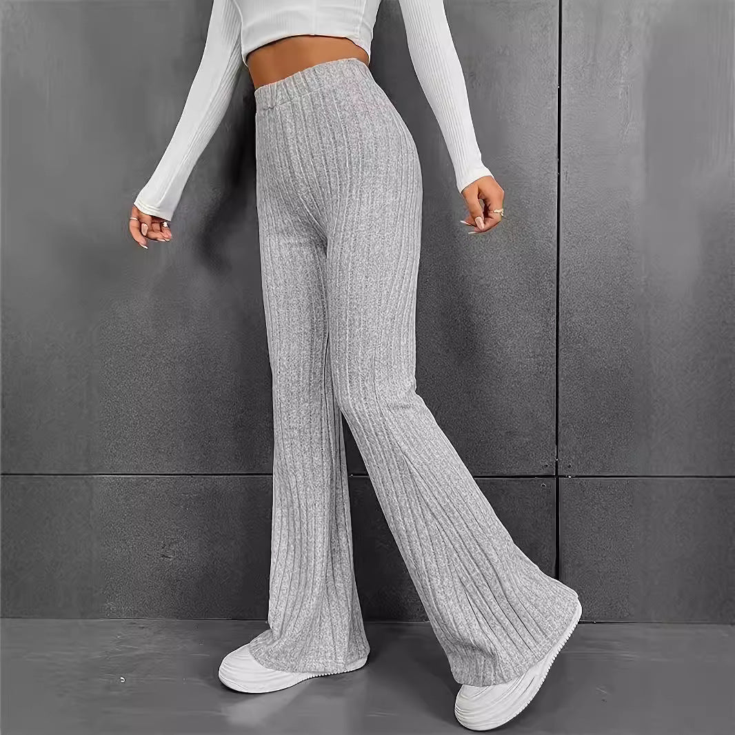 Damen Ripp-Hose Hochtaillenweite Norvielle Weich