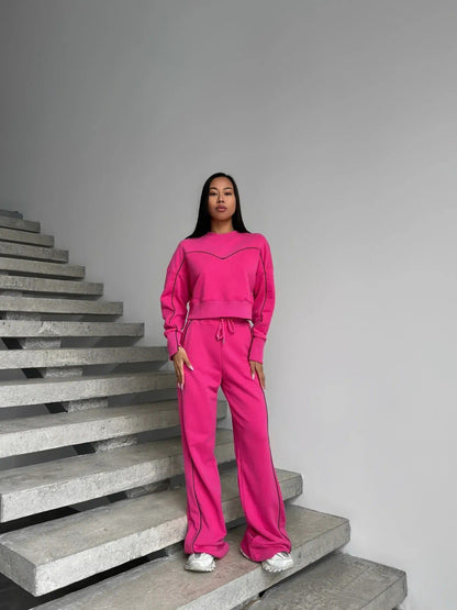 Damen Sport-Loungewear-Set Elastisch Bequem