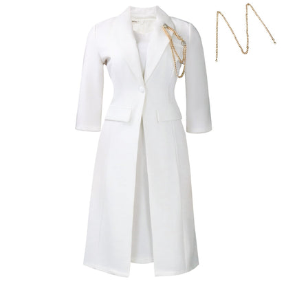 Damen Blazer-Kleid Asymmetrischer Saum Elegante Drapierung