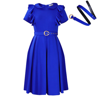 Damen Kleid Rüschendetails Taillierte Taille Norvielle