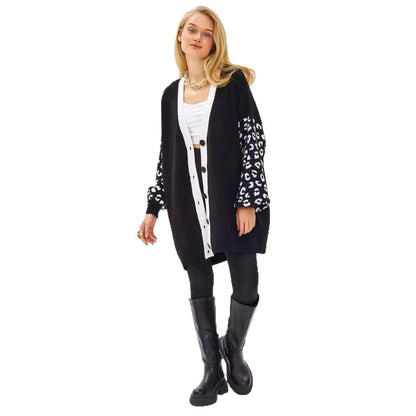 Damen Cardigan mit Wildlederärmeln Modisch Norvielle