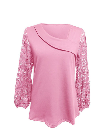 Damen Bluse Spitzeneinsätze Eleganter Schnitt Norvielle