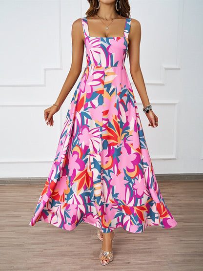 Damen Maxikleid Floralmuster Raffinierte Träger Norvielle