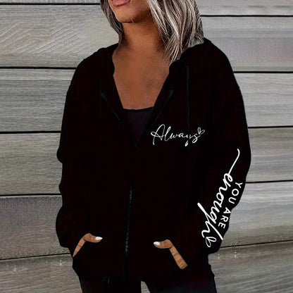 Damen Kapuzenjacke Motivdruck Norvielle