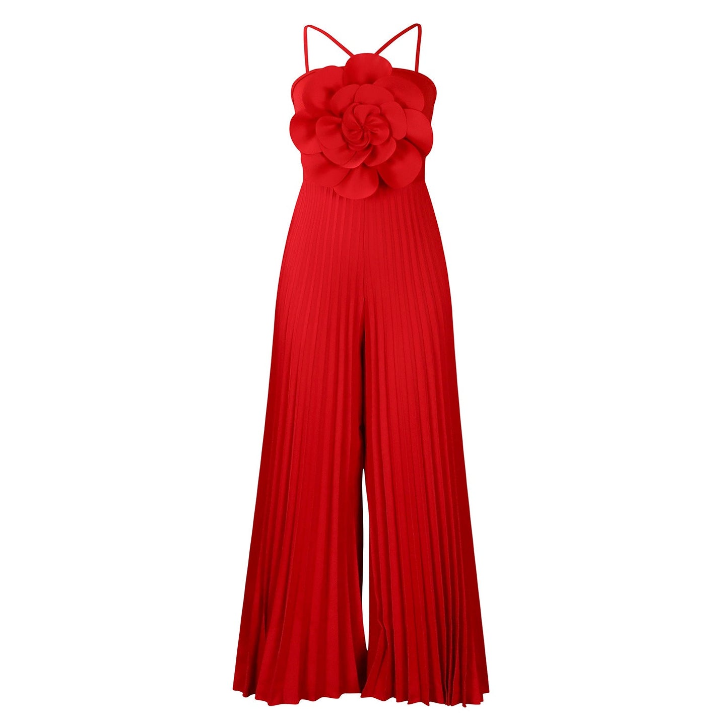Damen Jumpsuit Plissee-Design Blumenmuster