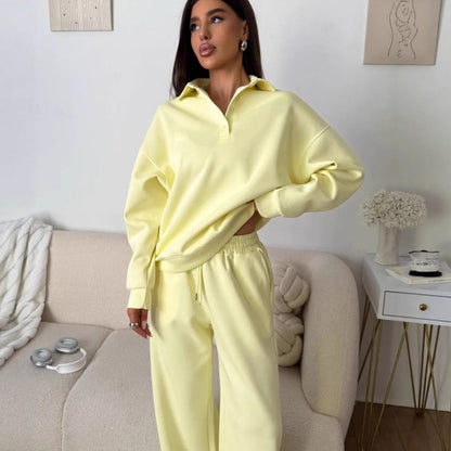 Damen Hoodie-Anzug Weites Design Elastischer Bund
