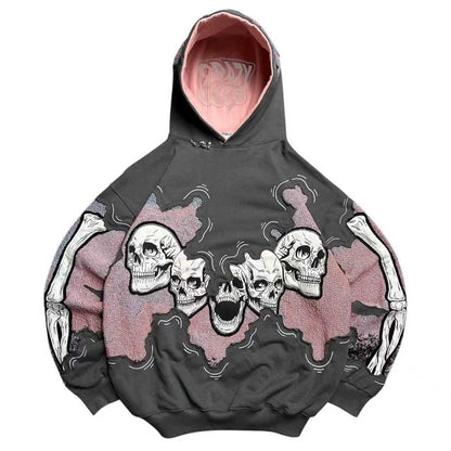 Damen Kapuzenpullover Totenkopf-Print Norvielle - Norvielle