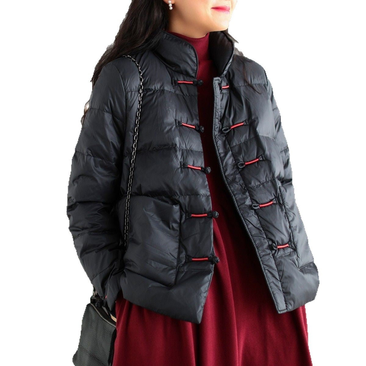 Damen Leichte Steppjacke Stehkragen Praktische Taschen Norvielle