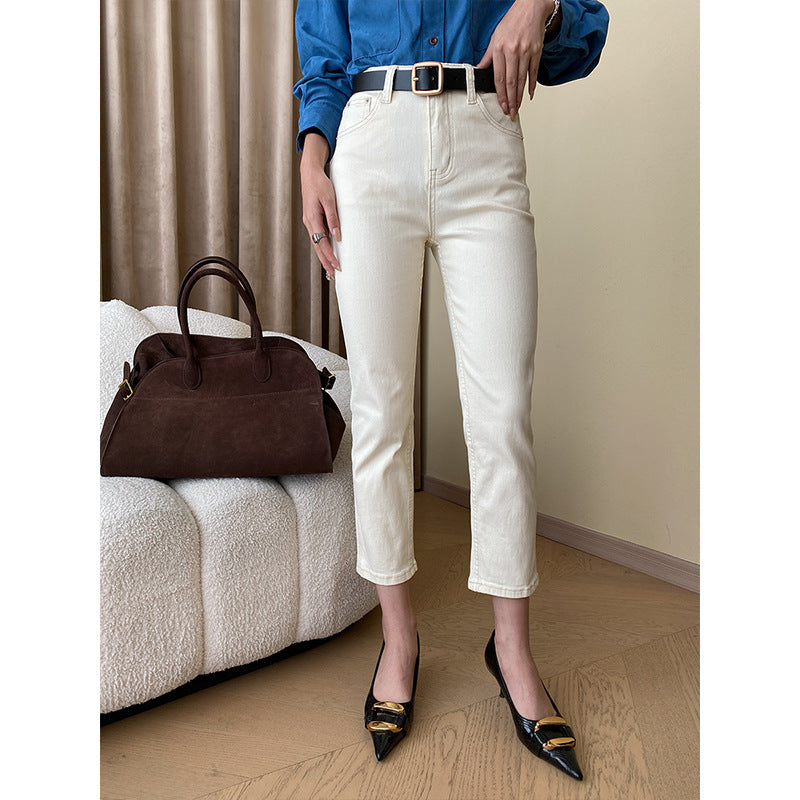 Damen Hochgeschnittene Jeans Umklappsaum Norvielle - Norvielle