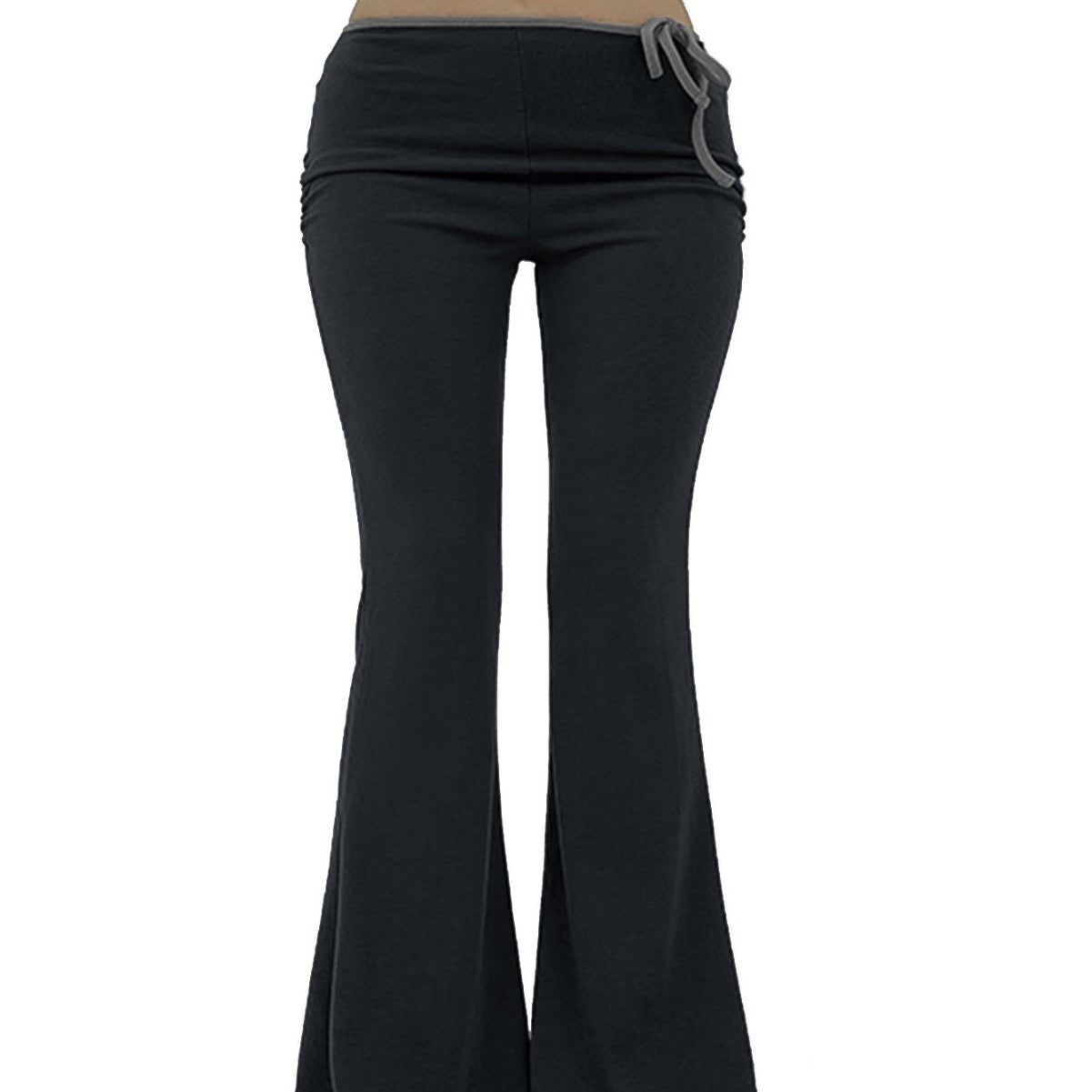 Damen Yoga-Hose Elastischer Bund Gerippter Stoff