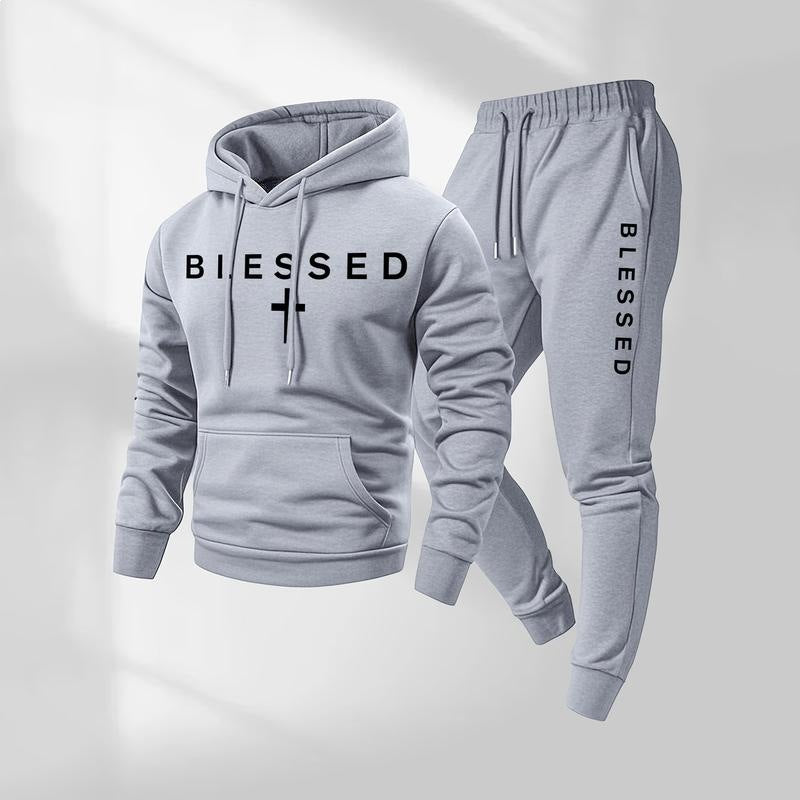 Damen Jogginganzug Sweatshirt und Hose mit Schriftzug und Taschen - Norvielle