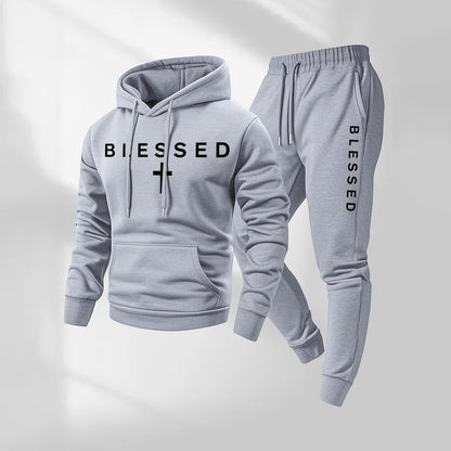Damen Jogginganzug Sweatshirt und Hose mit Schriftzug und Taschen - Norvielle