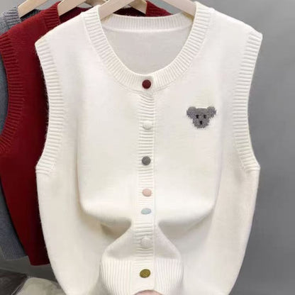 Damen Strickweste Bärenmotiv Norvielle