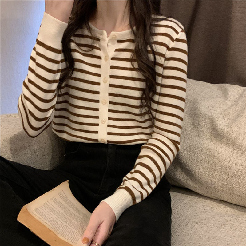 Damen Strickpullover Langärmlig Knopfverschluss Norvielle