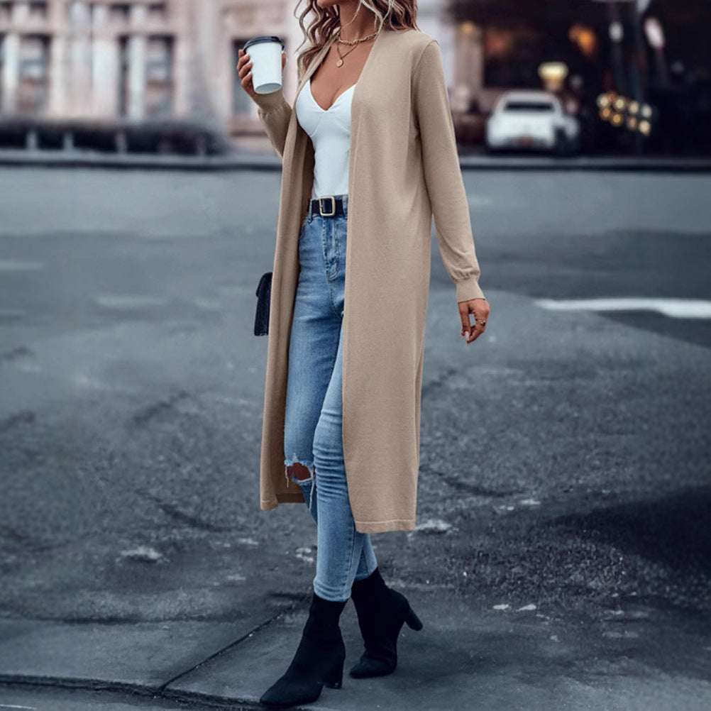 Damen Strickmantel Offen Norvielle Elegantes Design