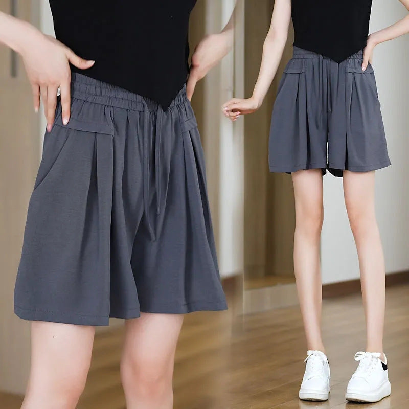 Damen Kurze Freizeithose Elastisch Beige Norvielle