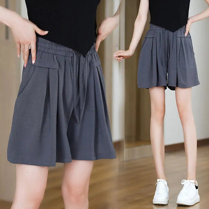 Damen Kurze Freizeithose Elastisch Beige Norvielle
