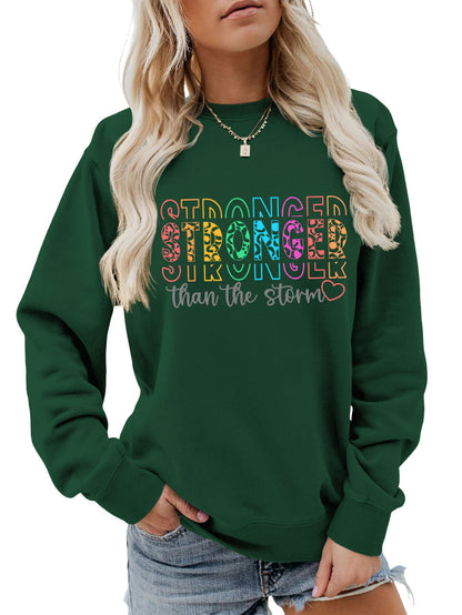 Damen Sweatshirt Lässiger Schnitt Motivierender Schriftzug Norvielle