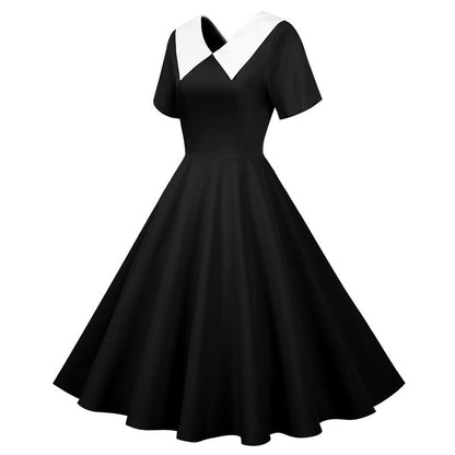 Damen Swingkleid Eleganter Kragen Schwingender Rock Norvielle