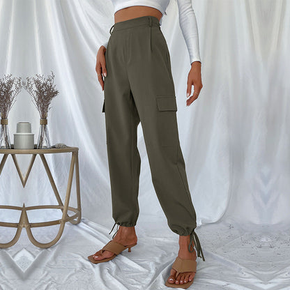 Damen Cargo-Hose Elastischer Bund Seitentaschen Norvielle