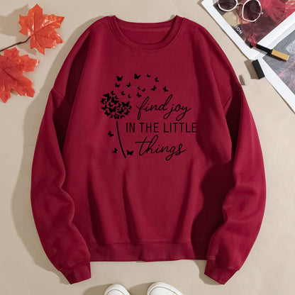 Damen Sweatshirt Floraler Aufdruck Baumwolle Weiß