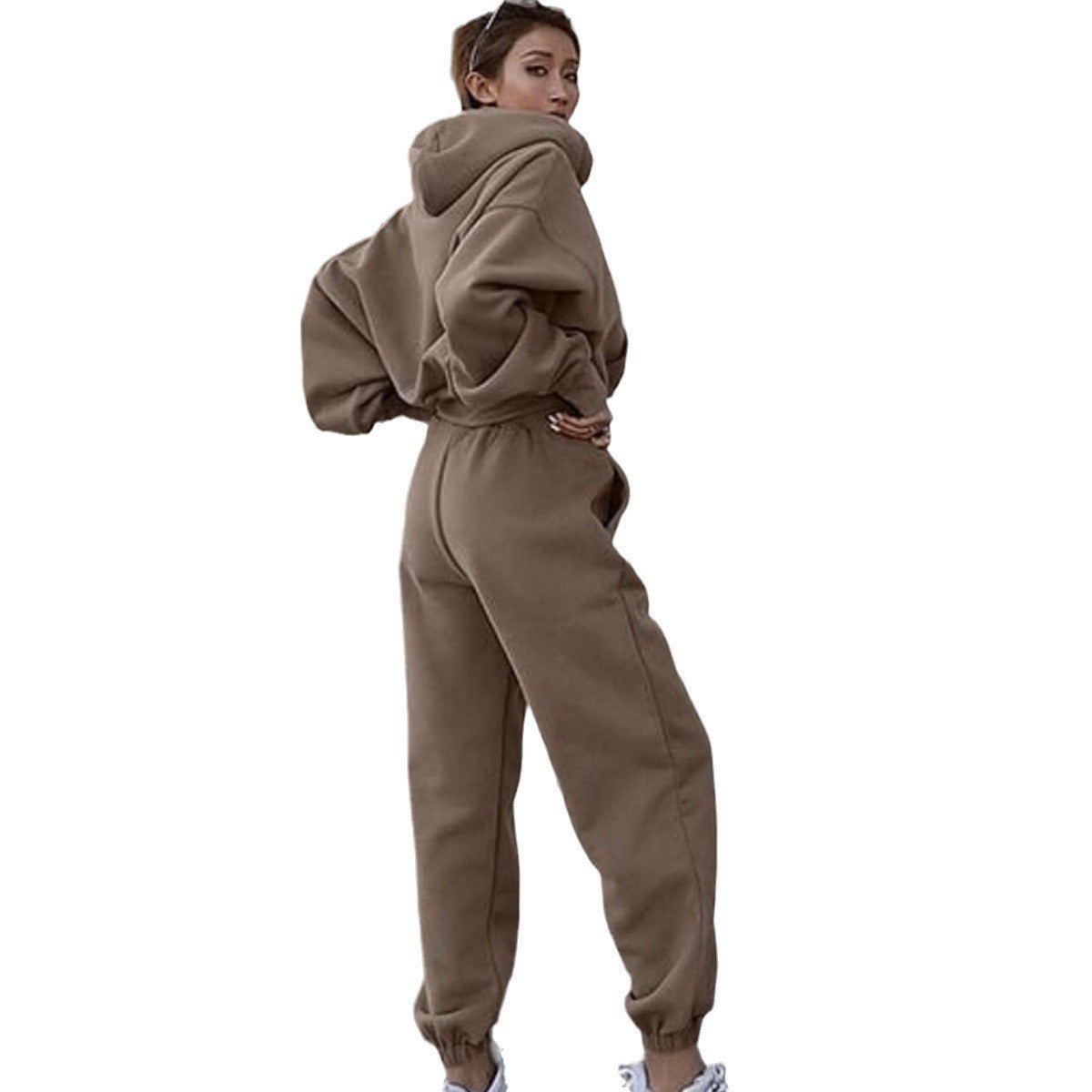 Damen Kapuzenpullover Hochtailliert mit Jogginghose Norvielle