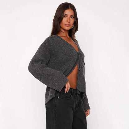 Damen Strickjacke Tailliert Hochbündig Norvielle