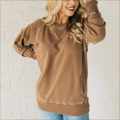 Damen Oversized Sweatpullover Lässig Bequem Norvielle
