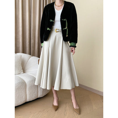 Damen Strickjacke Kuschelig Elegantes Detail Beige