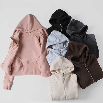 Damen Sportlicher Zip-Hoodie Kuscheliges Innenfutter Norvielle