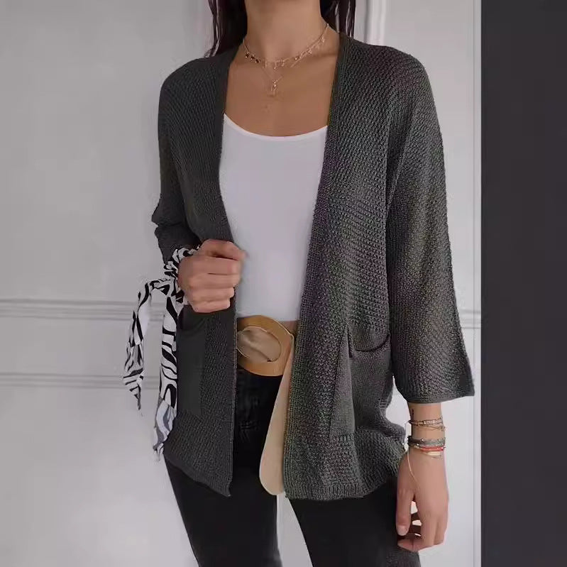 Damen Strickjacke Lässig Mit Taschen Norvielle