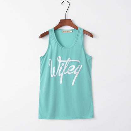 Damen Tanktop mit Schriftzug Trendfarbe Weiß