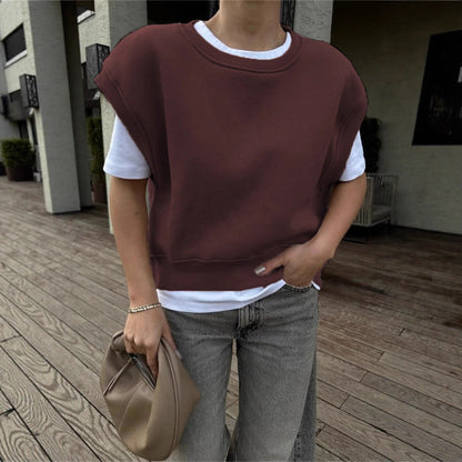 Damen Oversized Sweatshirt Breite Ärmel Hoch Bund Norvielle